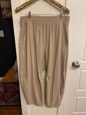 Wide Leg Elastic Waist barrel tech old navy Pants Beige large